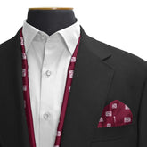 MAROON DIAMOND SILK SCARF & POCKET SQUARE SET